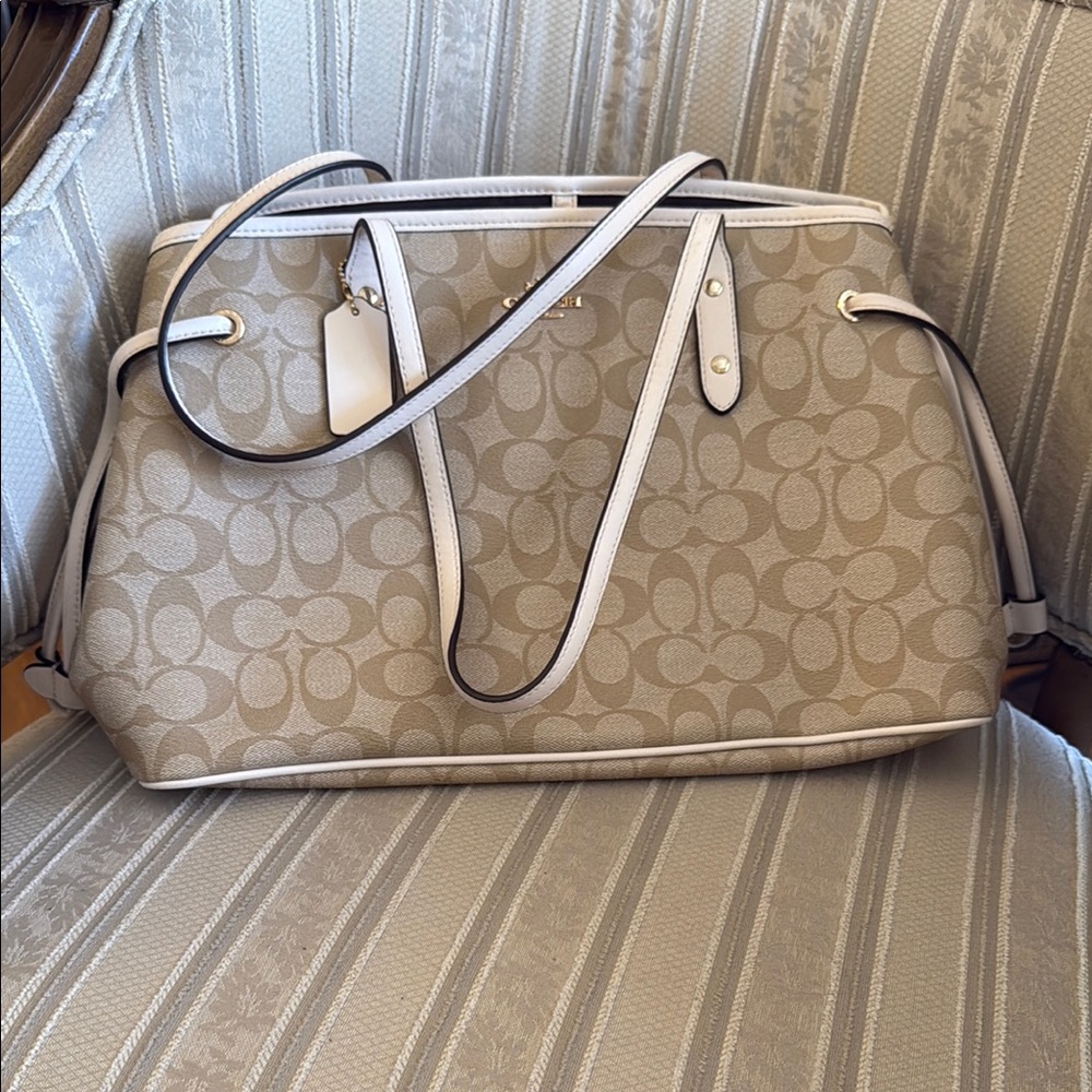 Coach Tan Signature Tote Bag